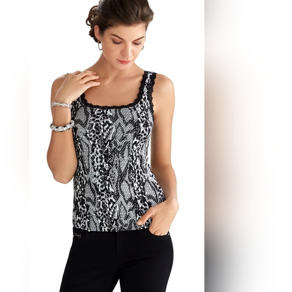 White House Black Market Tops - WHBM Snake Jacquard Corset Cami Size M
